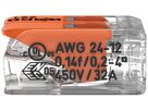 Morsetto di connessione WAGO 221 2×0.2…4mm² leva 32A 450V arancione trasparente