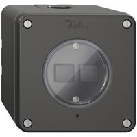 AP-Druckschalter 2K/2T NEVO Wiser schwarz