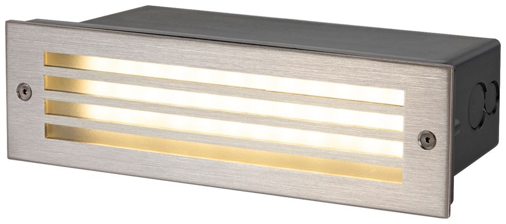 EB-LED-Wandleuchte SLV BRICK MESH 5W 150lm 830 IP65 260×110mm Edelstahl