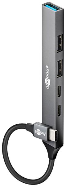 USB-Hub wentronic goobay Tischgerät 3×USB-A 15.6mm 8.1×240mm