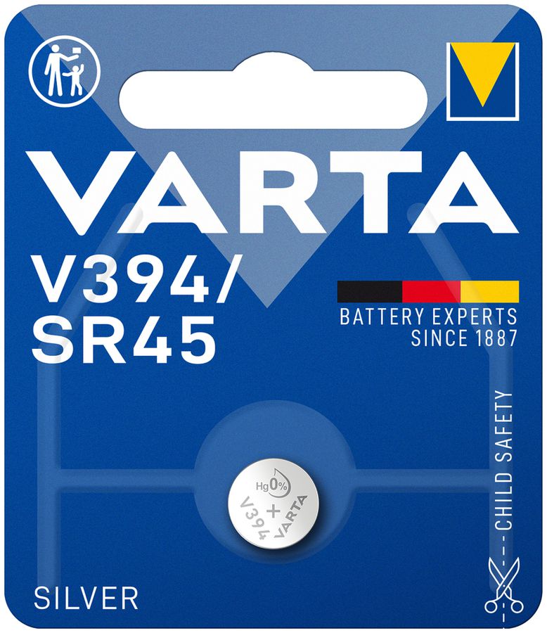Pile bouton oxyde argent VARTA V394, 1.55V blister à 1 pièce
