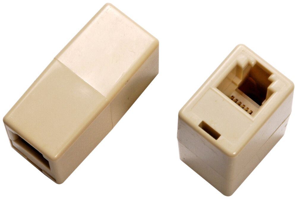 Direktadapter RJ11f/RJ11f UTP kabellos, beige