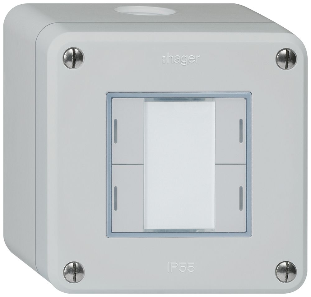 AP-Taster robusto Q KNX 4× RGB LED s/e-link hellgrau