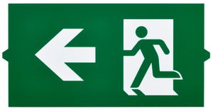 Piktogramm Philips EM155Z Ausgang links Doppelseitig 314×158mm