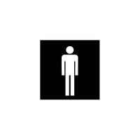 Folie neg.Symbol 'WC Herren' EDIZIOdue schwarz 42×42 für Lampe LED