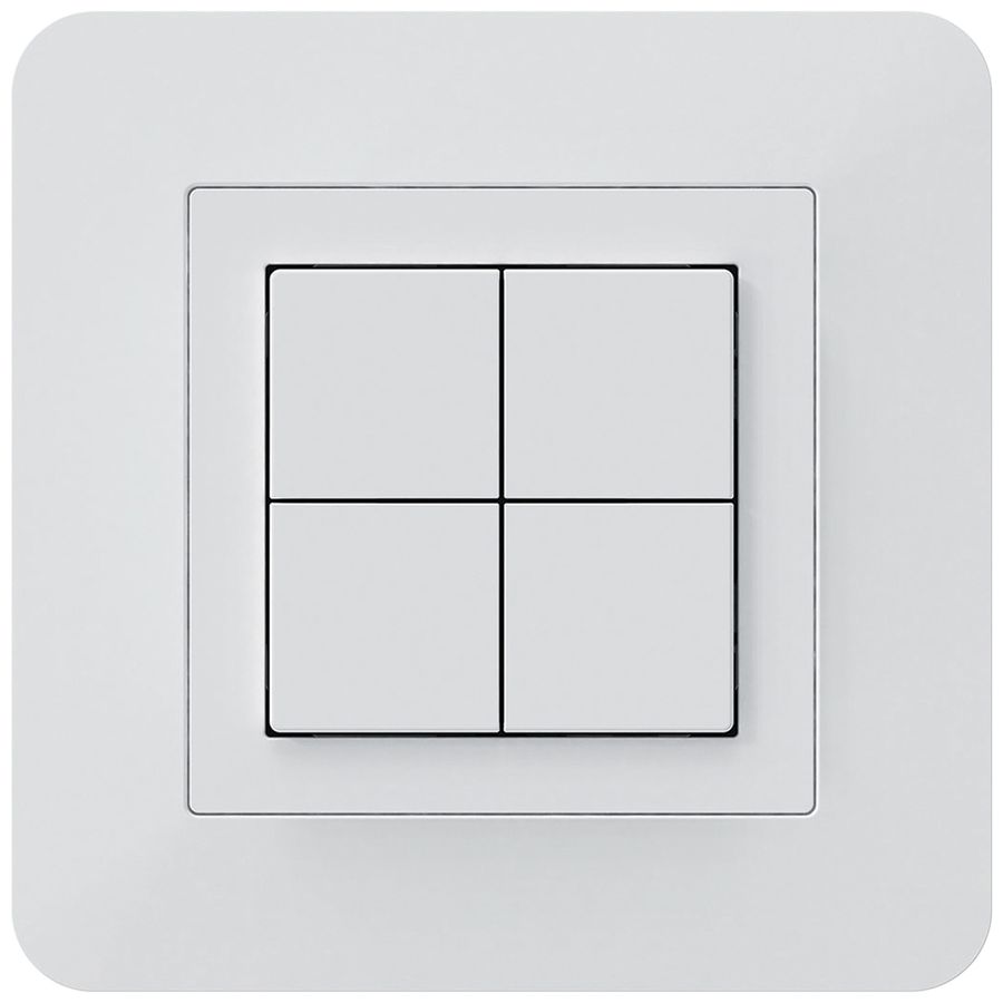 Poussoir KNX ENC Hager BA kallysto.trend C quadruple 94×94mm blanc