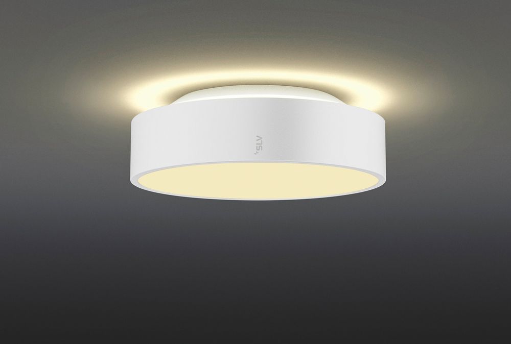 LED-Deckenleuchte SLV MEDO PRO 30 10W 1350lm 930/940 IP50 DALI Ø280mm weiss