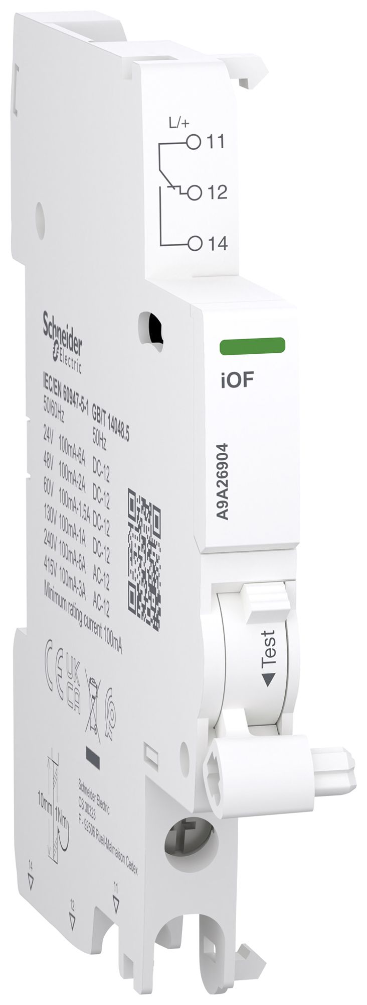 Hilfsschalter SE Clario iC40/Acti9 iC60 iOF 0.1…6A Anschluss unten