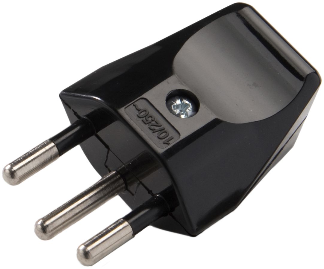 Stecker ELBRO T12 schwarz 10A 250V