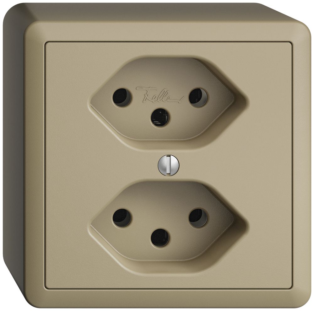 AP-Steckdose EDIZIOdue 2×T13 sand