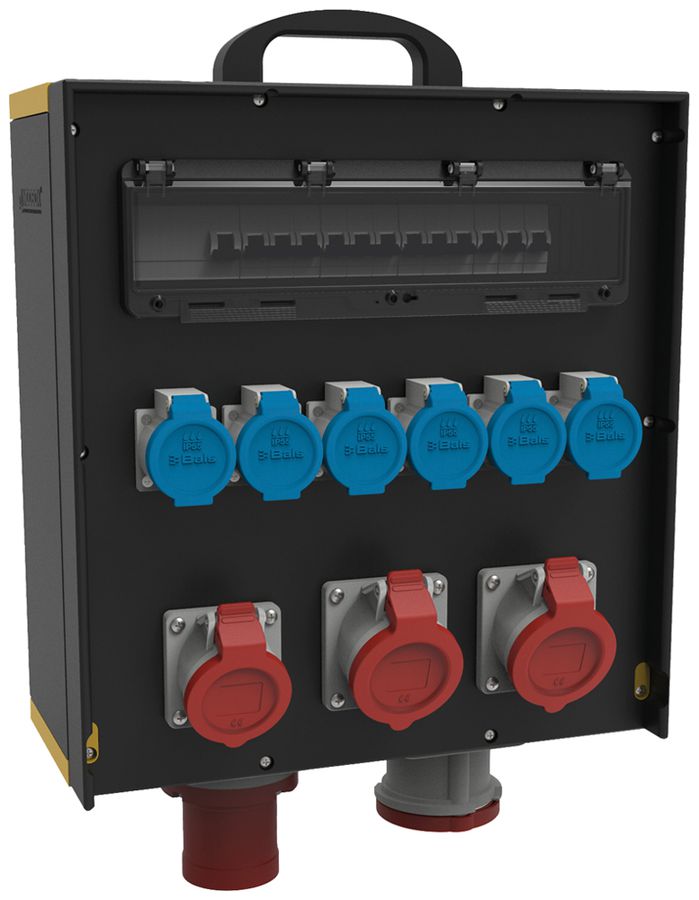 Distributore di corrente EVGMB 6530-23/63A 1×63A 2×32A 1×16A 6×T23 CEE63A IP44