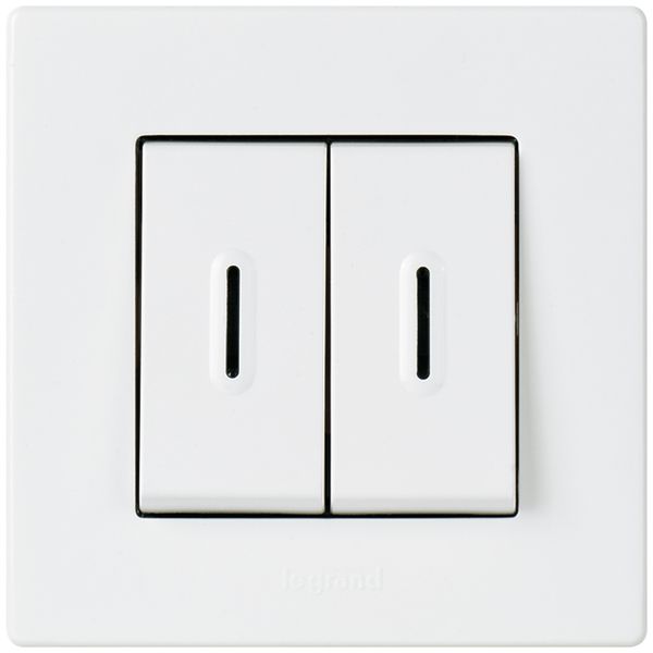 AP-Leuchtwipptaster ATO 2×AR 6A 250V weiss Gr.I