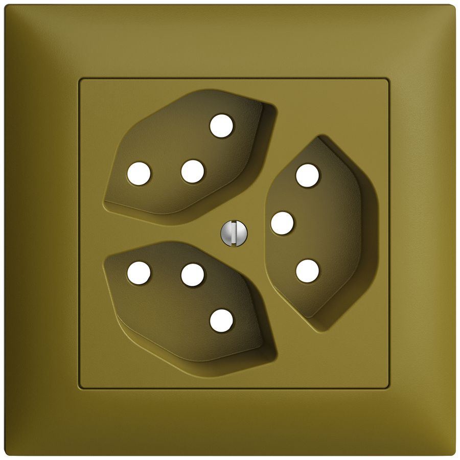 Frontset EDIZIOdue olive 88×88mm 3×T13