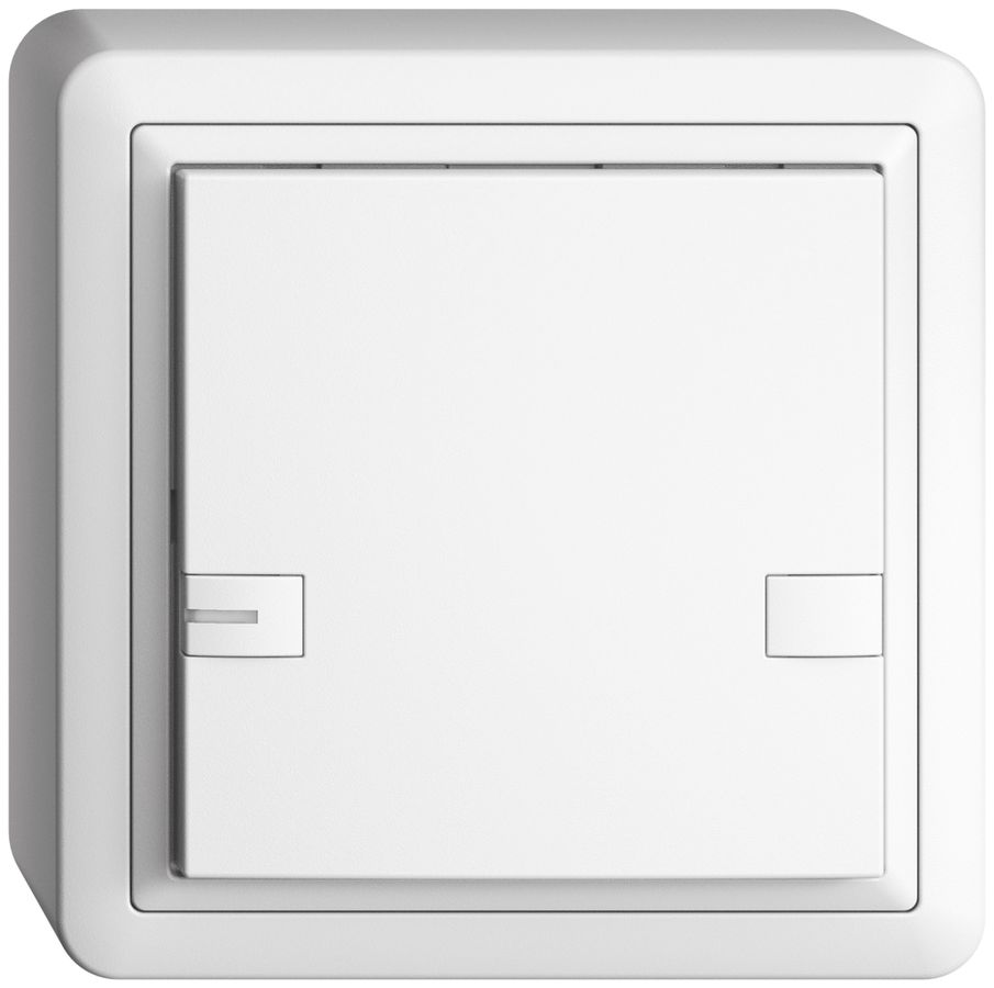 AP-Universaltaster 1×2T Steckklemme EDIZIOdue weiss, mit LED