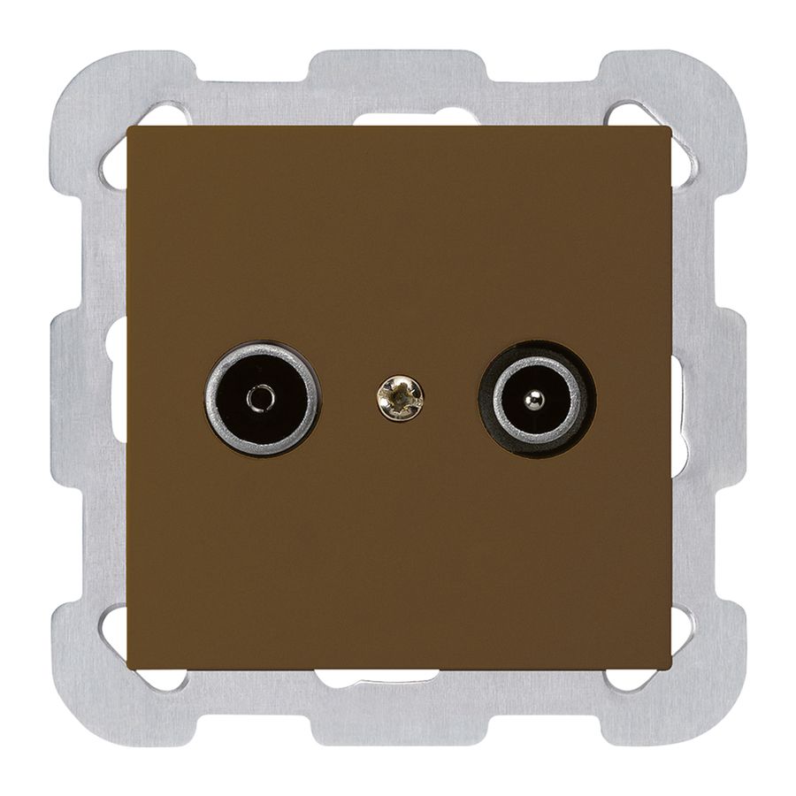 Prise de passage ENC kallysto R/TV 23dB brun avec plaque de fixation