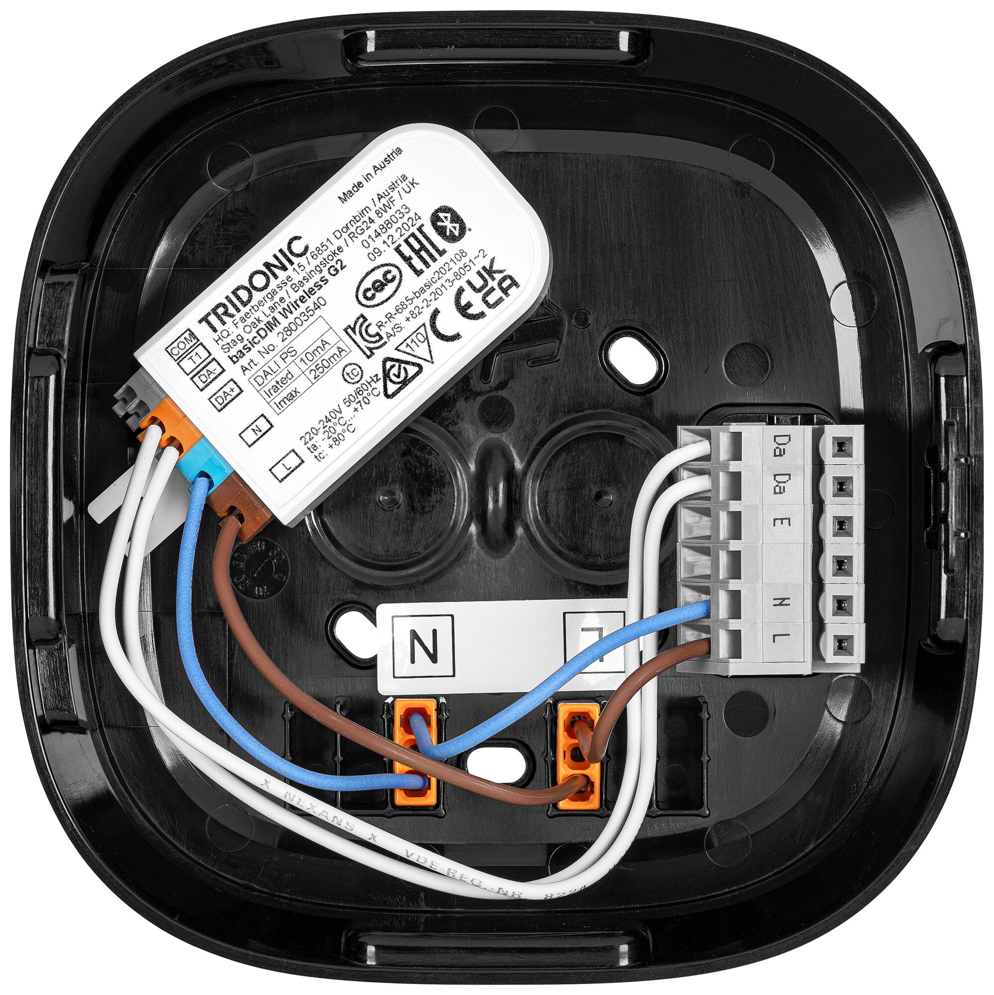 Lampada d'emergenza LED Tridonic EM R2A 6500K 3h auto-test 123×52.85mm nero