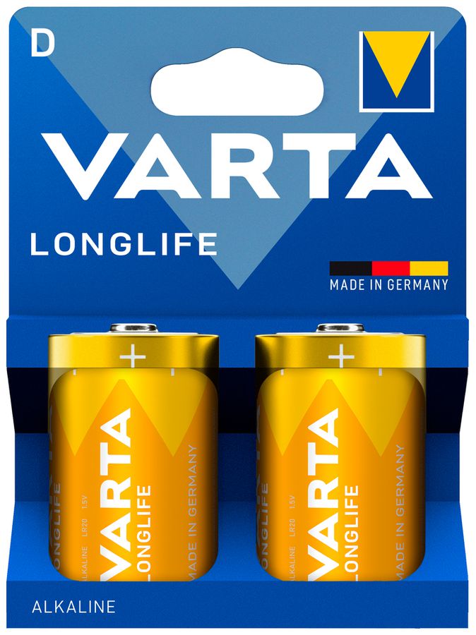 Batterie VARTA Consumer Longlife D Alkali-Mangan 1.5V Blister à 2 Stück