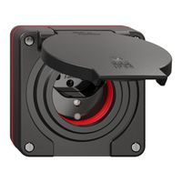 Prise NUP NEVO, 1×T13, IP55 d'après SN 441011, a.joint rouge, a.LED, noir