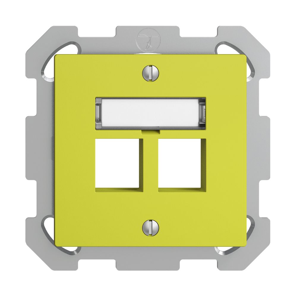 Kit de montage ENC EDIZIOdue FM, sortie droite, pour 2×Keystone, lemon
