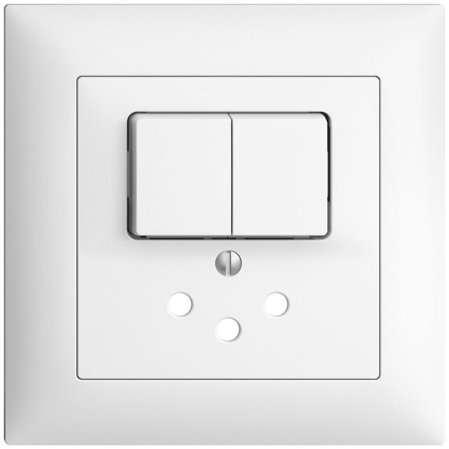 Kit frontal ENC EDIZIOdue blanc 88×88mm pour combi 2 boutons+T12