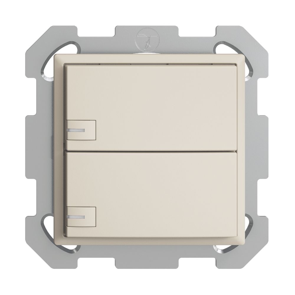 Poussoir KNX RGB ENC EDUE, 250mW, a.LED RGB, 2×poussoir, comm.1×touche, crema