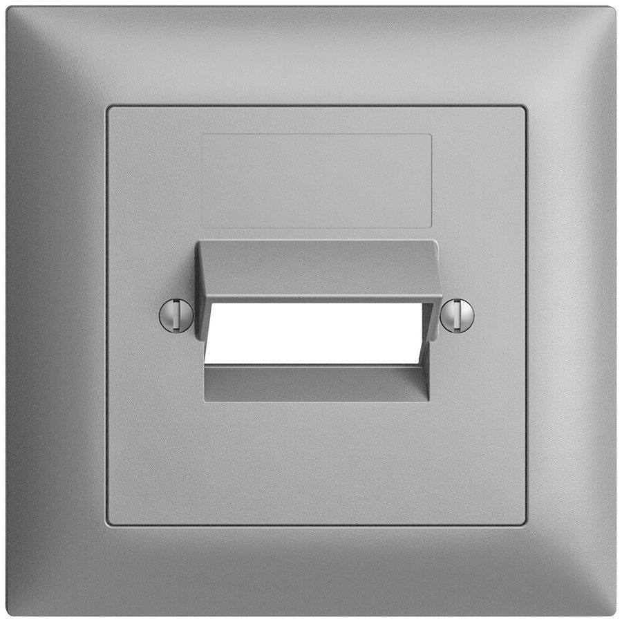 Frontset EDIZIOdue silver 88×88mm 2×RJ45