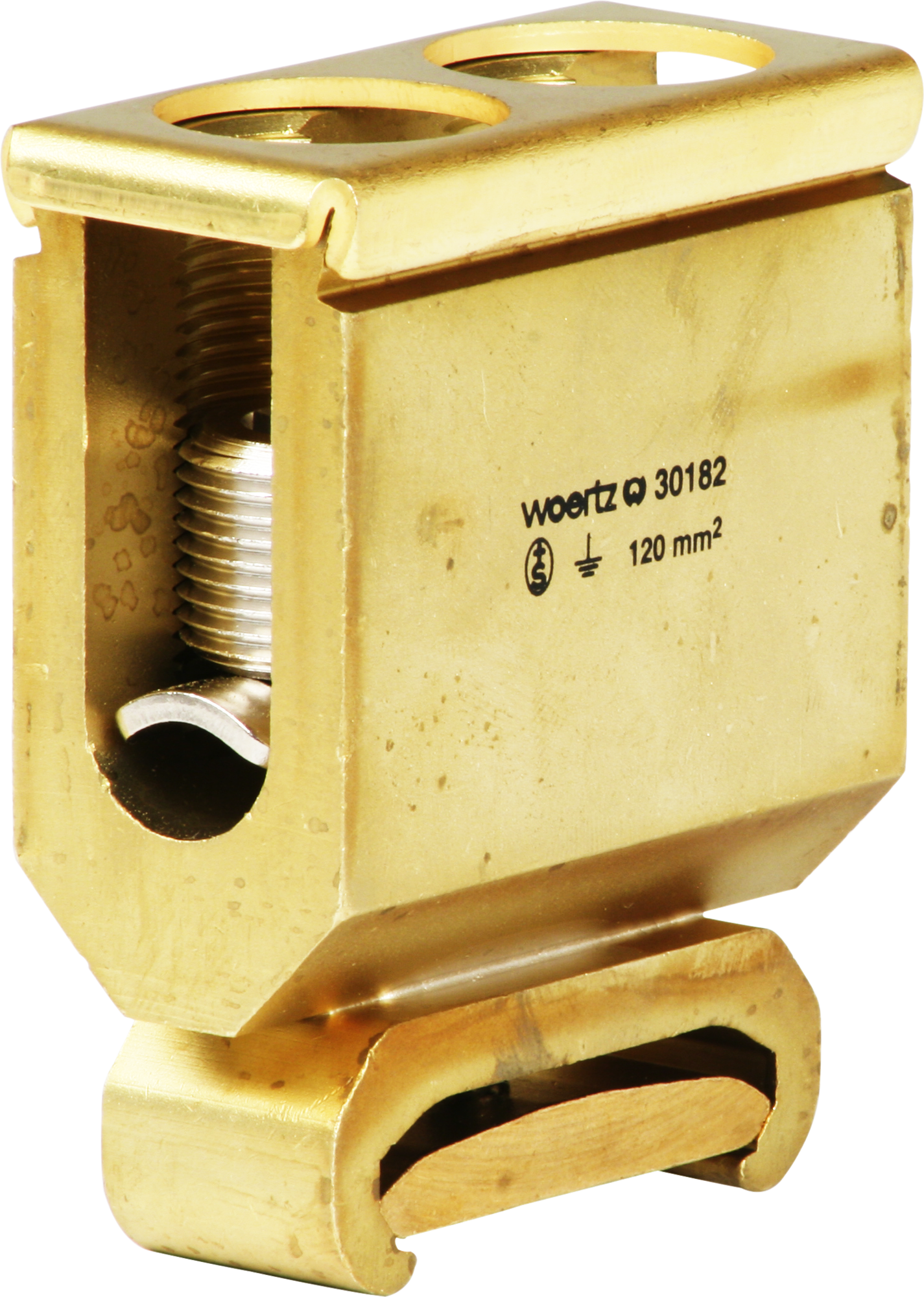 Schutzleiter-Reihenklemme Woertz 120mm² Schraubanschluss 2×1 Hutschiene TH35