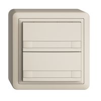 AP-KNX-Taster RGB EDUE, 250mW, o.LED, m.Papiereinlage, 2×Taste, 2×Tastenb.crema