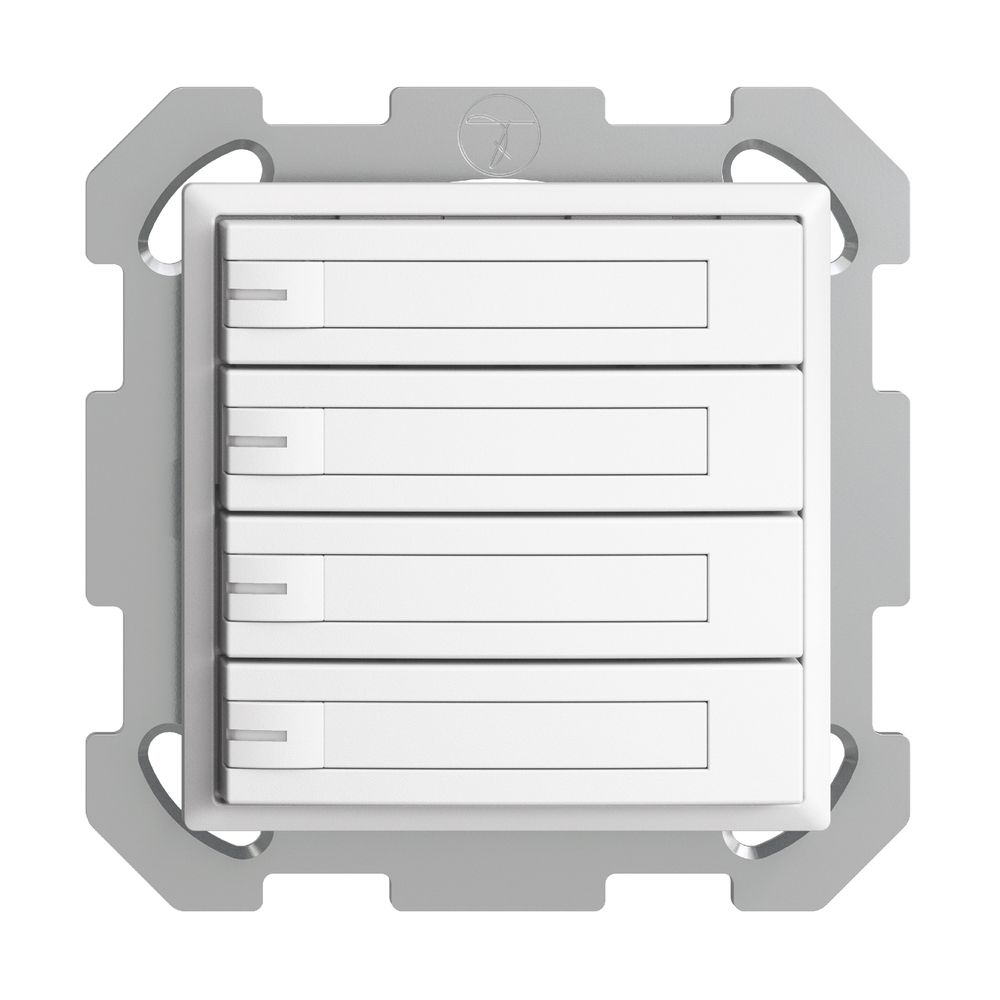 UP-KNX-Taster RGB EDUE, 250mW, m.RGB-LED, m.Papier., 4×Taste, 1×Tastenb., ws