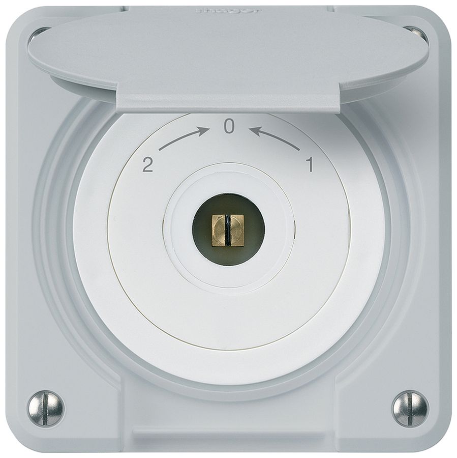 Contact pivotant à clé carrée ENC robusto IP55 gris avec clapet inverseur combi