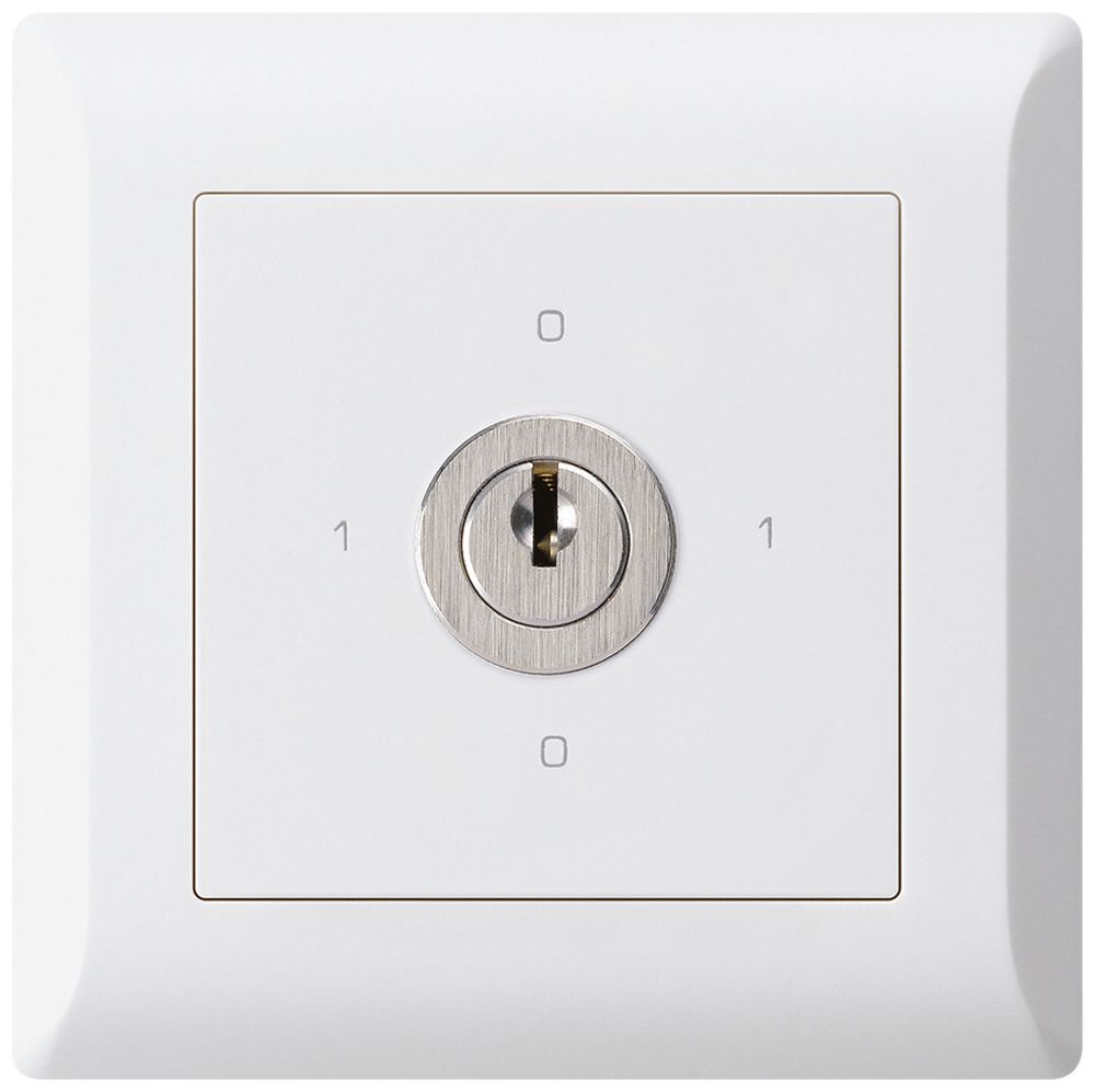 UP-Drehschalter kallysto.line 0/1L weiss mit Schloss Kaba 8
