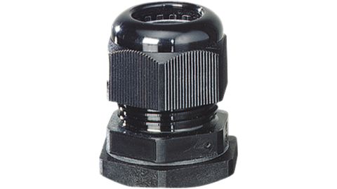 Schwarz mit Gegenmutter und Zugentlastung