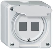 Kit di montaggio AP robusto diritto per 2 prese 86×86mm bianco