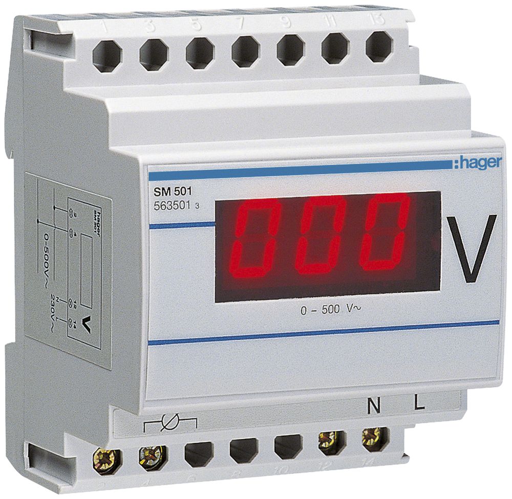 EB-Voltmeter Hager 0…500VAC