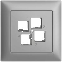 Kit di montaggio INC Edue FMI EASYNET S-One, per 4×RJ45, uscita dritta, silver