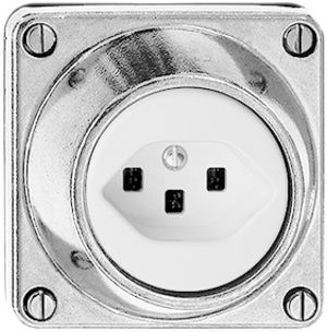 EB-Steckdose feucht T23 16A Al natur mit Steckklemmen