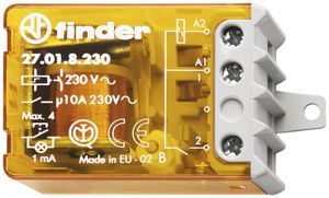 Télérupteur  Finder 27, 1F 10A/230VAC AgNi, ON/OFF