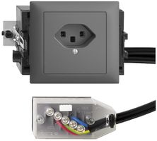 Prise INC EDIZIOdue T23 L2 gris foncé 49…69mm pour câble Technofil