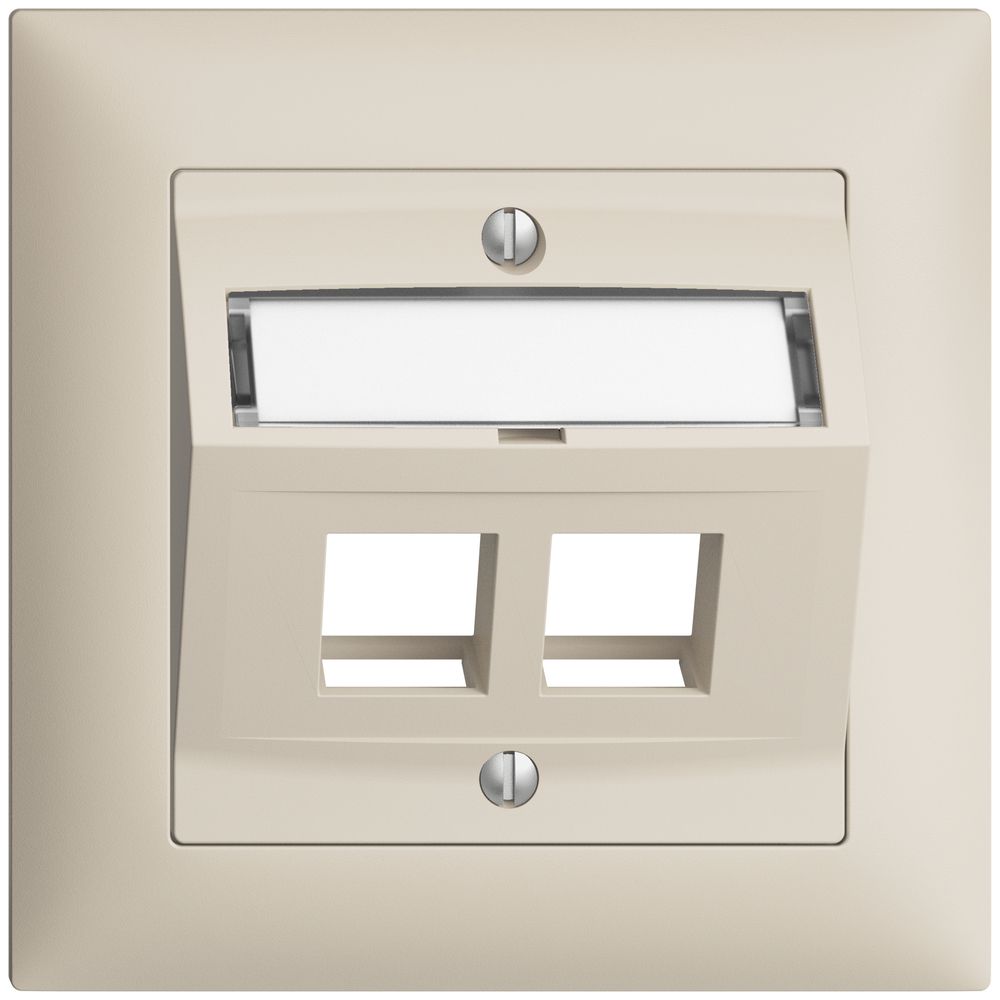 UP-Montageset EDIZIOdue FMI, mit Schrägauslasshaube, für 2×Keystone, crema