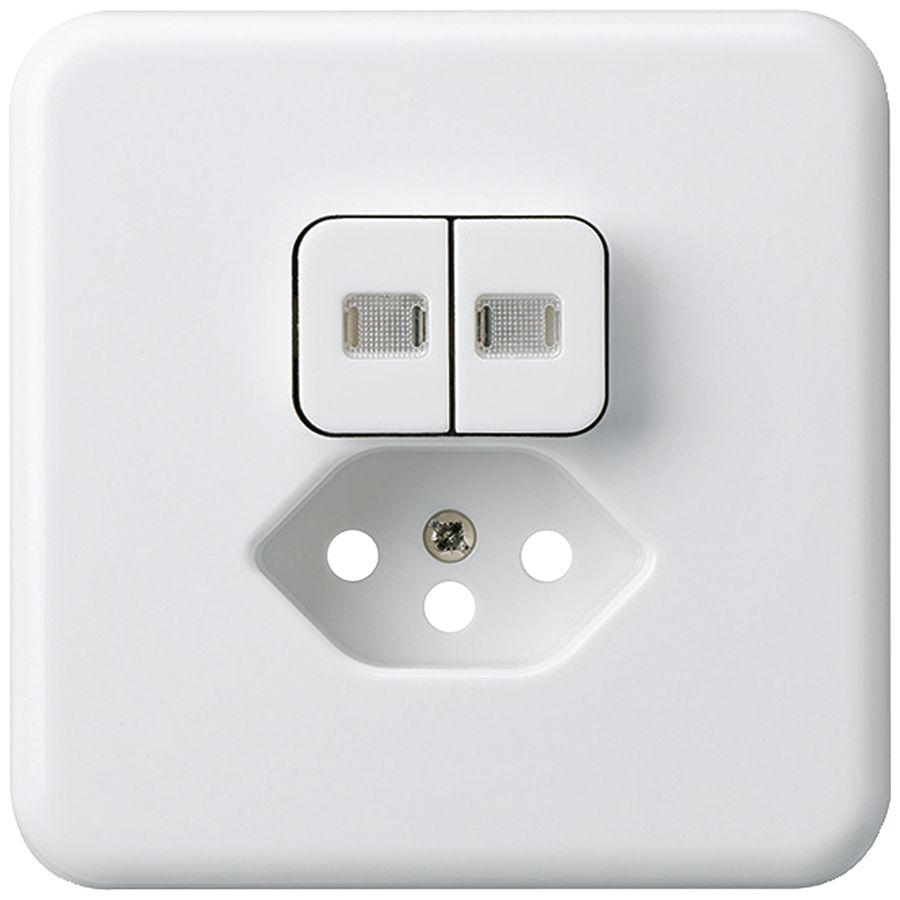 UP-Frontset basico 86×86mm weiss mit 2 Linsen für Kleinkombi S1/Typ 13 für BOMI