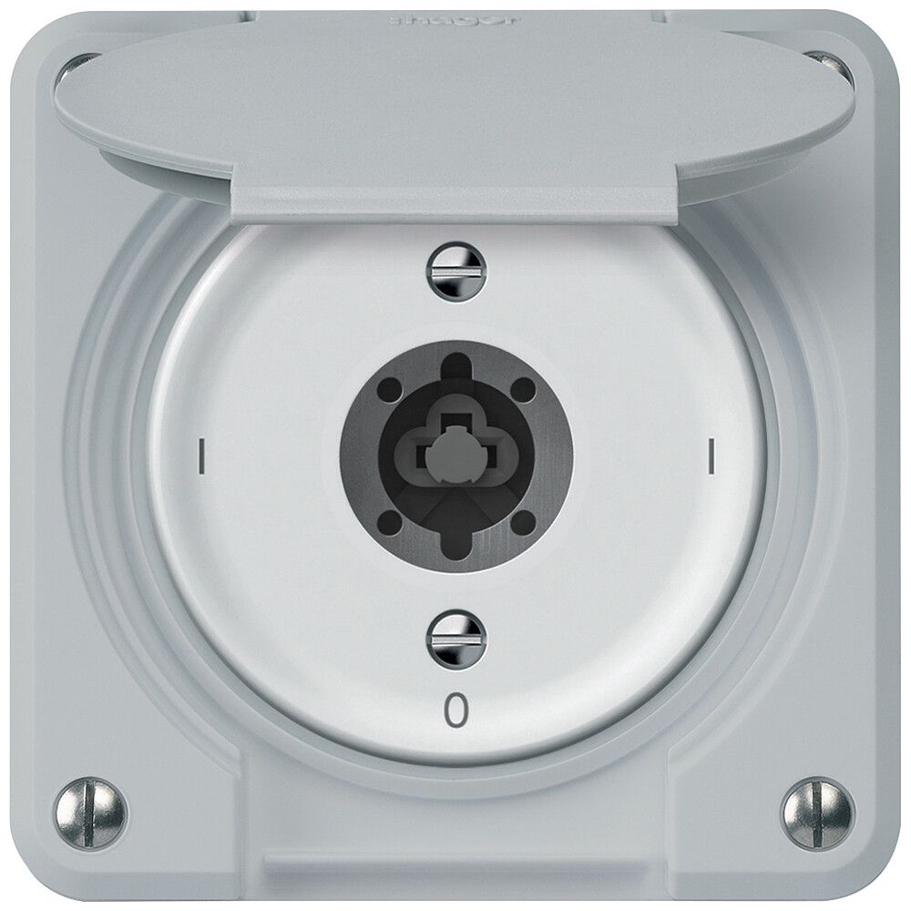 Interrupteur à clé ENC robusto interrupteur en/hors 1 pôle 16A 250V 86×86mm gris