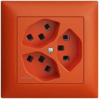 UP-Steckdose 3×T23 Feller EDIZIOdue FMI, 1×getrennt, Steckklemmen, orange