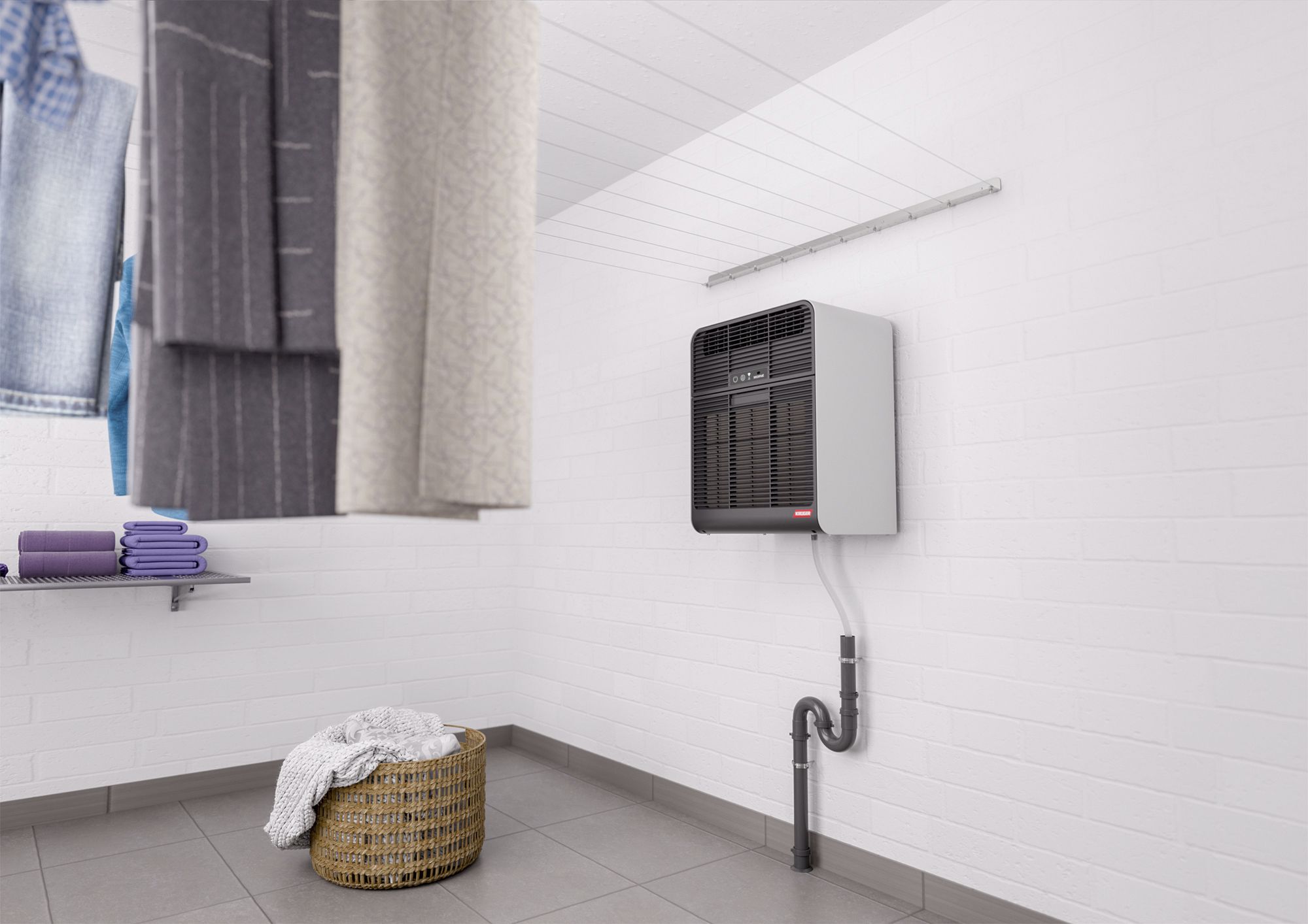 Wäschetrockner Krüger SECOMAT 2 7.5kg 618W 230V 10A 5…30 °C anthrazit/weiss