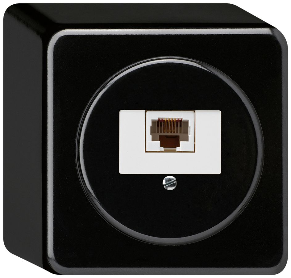AP-Anschlussdose basico 1×RJ45u schwarz
