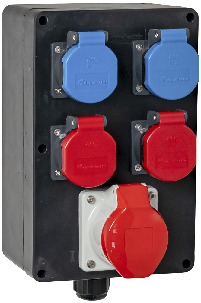 Stromverteiler DEM DB33743 16A 2×T23 2×T25 1×16A 2×5×16mm² 1×M25