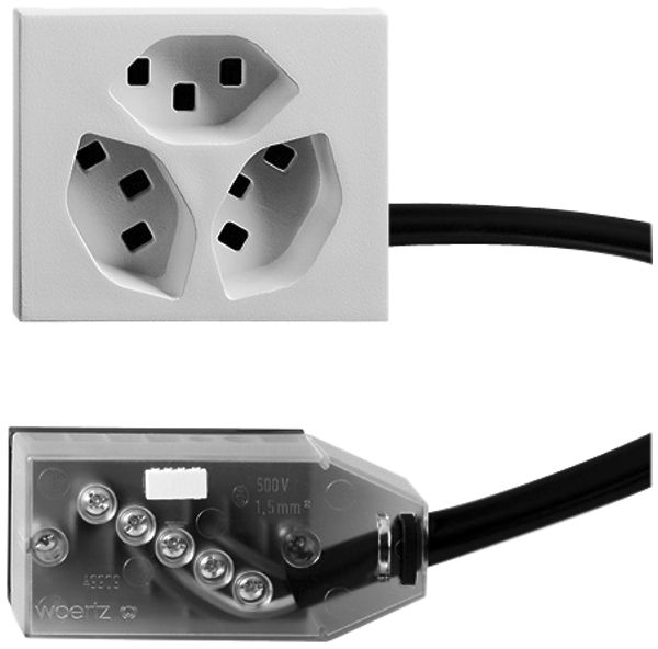 EB-Steckdose FLF 3×T23 FK L3 orange FH ST Technofil