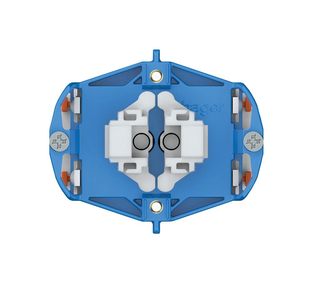 Leuchtdrucktaster Hager 2×Tasten 2×beleuchtet 2CO 1P 0<1 10A 230V