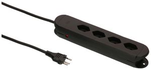 Steckdosenleiste MH Construct Line 4×T13 3m 3×1.5mm² IP20 schwarz