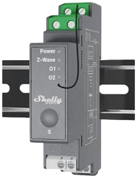REG-RF-Schaltaktor Shelly Wave Pro 2 Z-Wave 2-Kan 110…240V 1TE