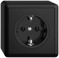 AP-Steckdose Feller EDIZIOdue Schuko 16A 230V 74×74mm schwarz